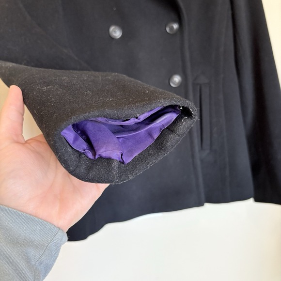 J. Crew Jacket Double Breasted‎ Wool Peacoat  Small Jacket Black Lined - Picture 5 of 7